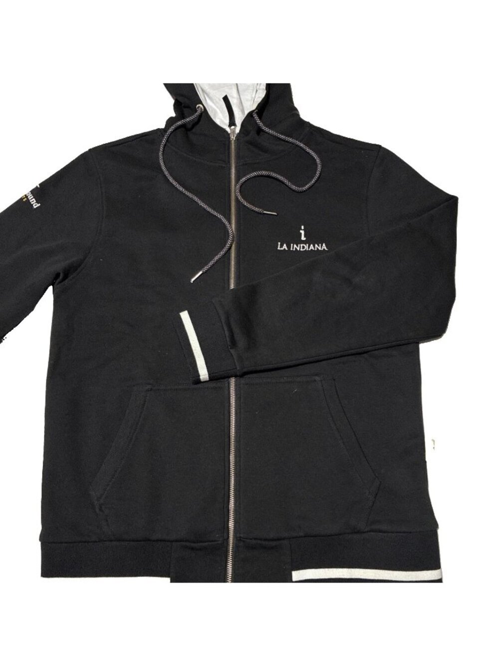 Black Hound Sports La Indiana Mens Large Black Full Zip Hoodie Sweatshirt